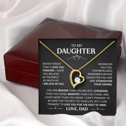 To My Daughter - Love Dad - Beautiful Gift Set - Forever Love Necklace - DFL016