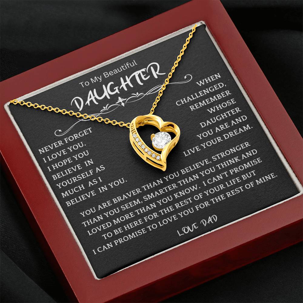 To My Daughter - Love Dad - Beautiful Gift Set - Forever Love Necklace - DFL006
