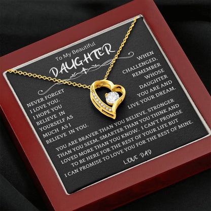 To My Daughter - Love Dad - Beautiful Gift Set - Forever Love Necklace - DFL006