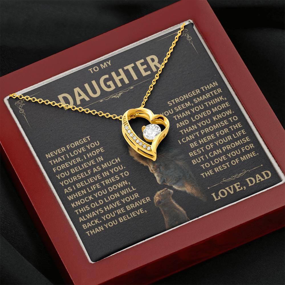 To My Daughter - Love Dad - Beautiful Gift Set - Forever Love Necklace - DFL012