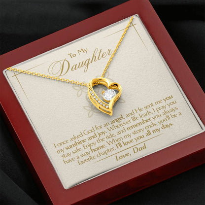 To My Daughter - Love Dad - Beautiful Gift Set - Forever Love Necklace - DFL009