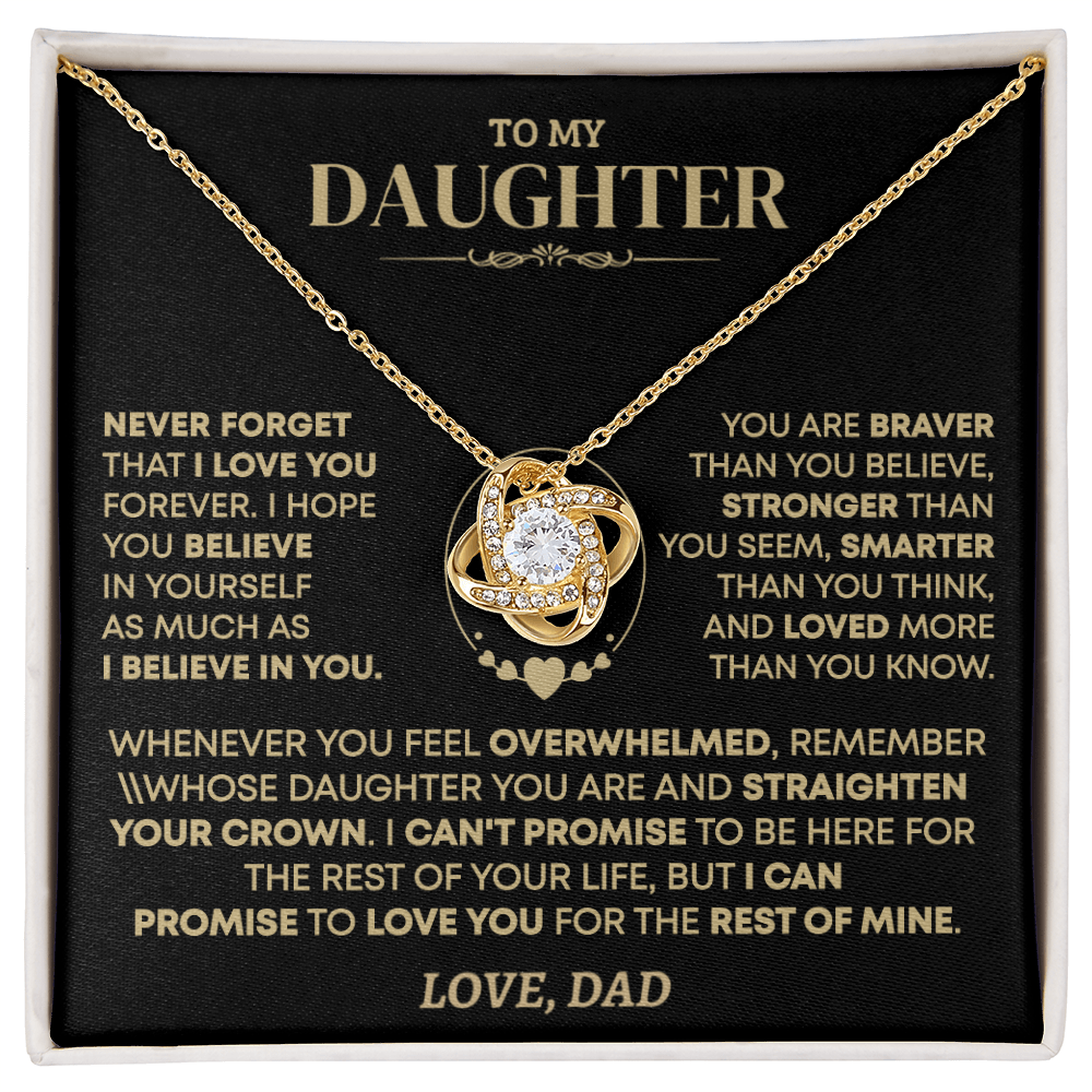 To My Daughter - Love Dad - Beautiful Gift Set - Love Knot Necklace -DLK001