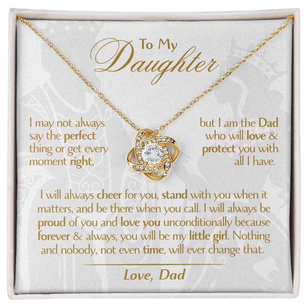 To My Daughter - Love Dad - Beautiful Gift Set - Love Knot Necklace -DLK006