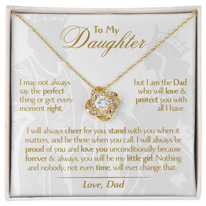 To My Daughter - Love Dad - Beautiful Gift Set - Love Knot Necklace -DLK006