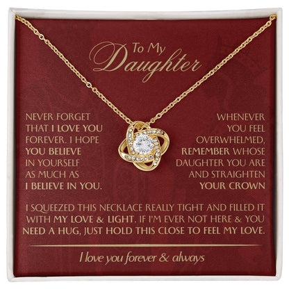 To My Daughter - Love Dad - Beautiful Gift Set - Love Knot Necklace -DLK005