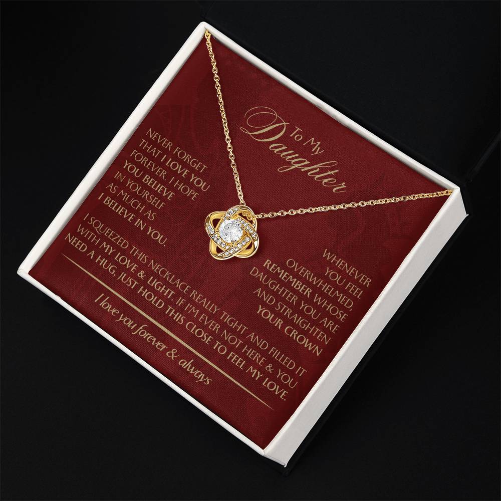 To My Daughter - Love Dad - Beautiful Gift Set - Love Knot Necklace -DLK005
