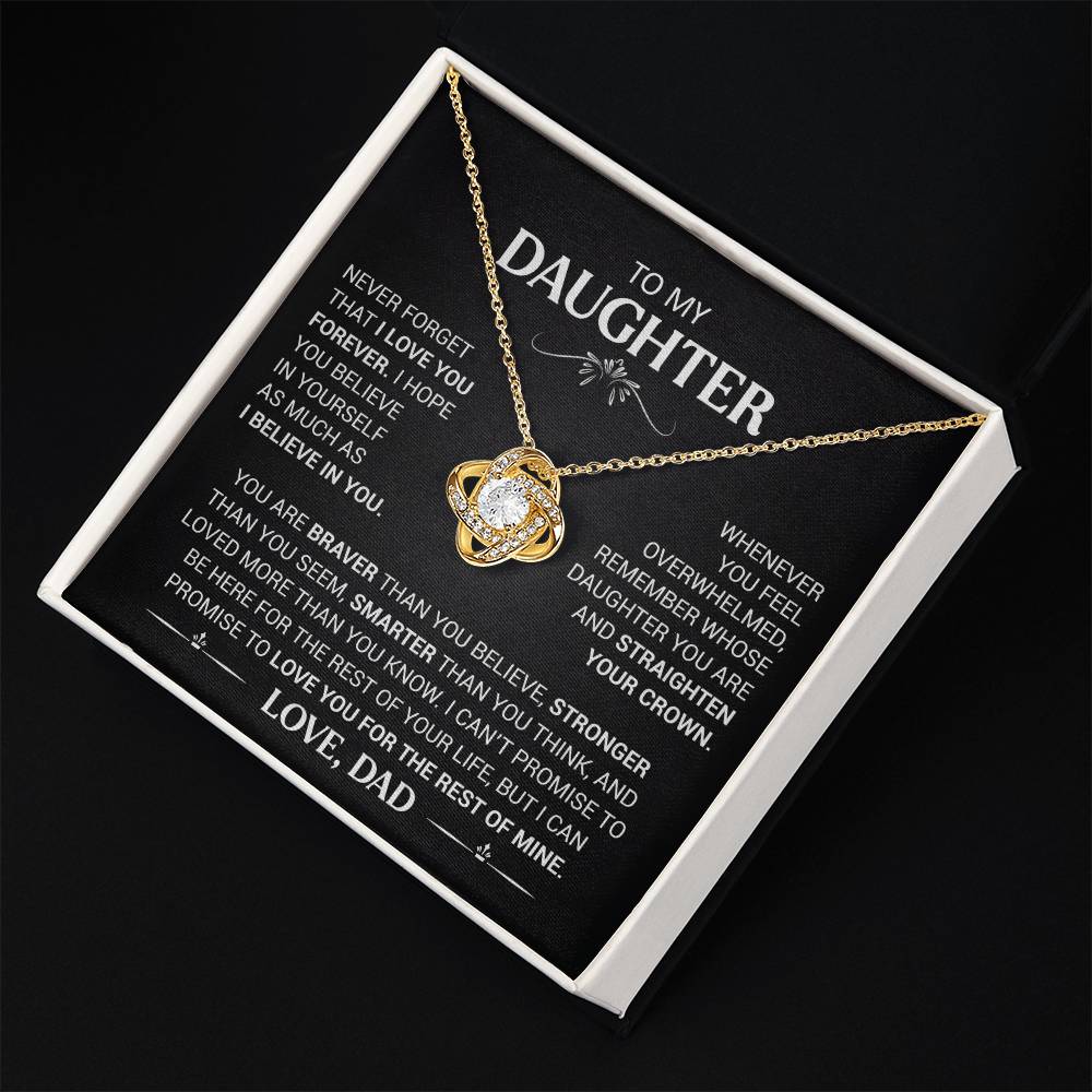 To My Daughter - Love Dad - Beautiful Gift Set - Love Knot Necklace -DLK013