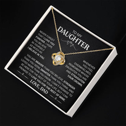 To My Daughter - Love Dad - Beautiful Gift Set - Love Knot Necklace -DLK013
