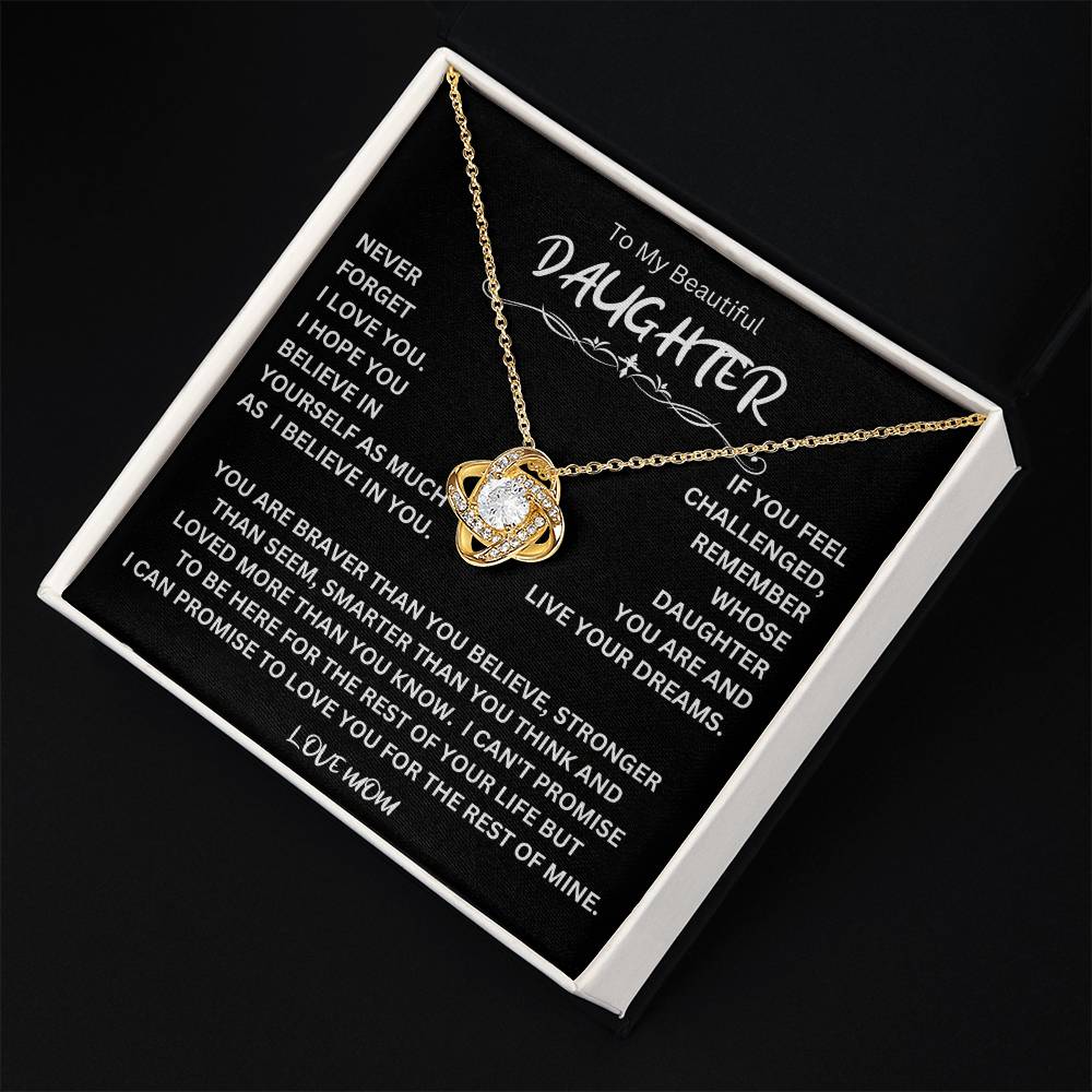 To My Daughter - Love Dad - Beautiful Gift Set - Love Knot Necklace -DLK014