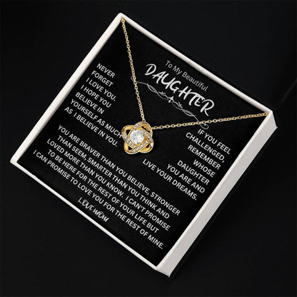 To My Daughter - Love Dad - Beautiful Gift Set - Love Knot Necklace -DLK014