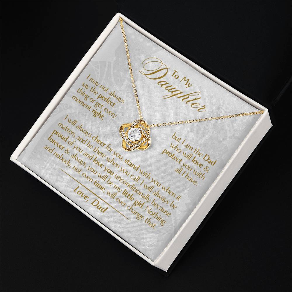 To My Daughter - Love Dad - Beautiful Gift Set - Love Knot Necklace -DLK006
