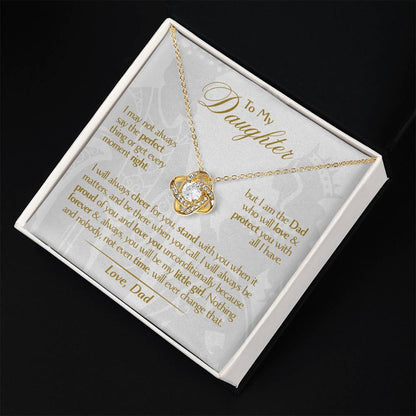 To My Daughter - Love Dad - Beautiful Gift Set - Love Knot Necklace -DLK006