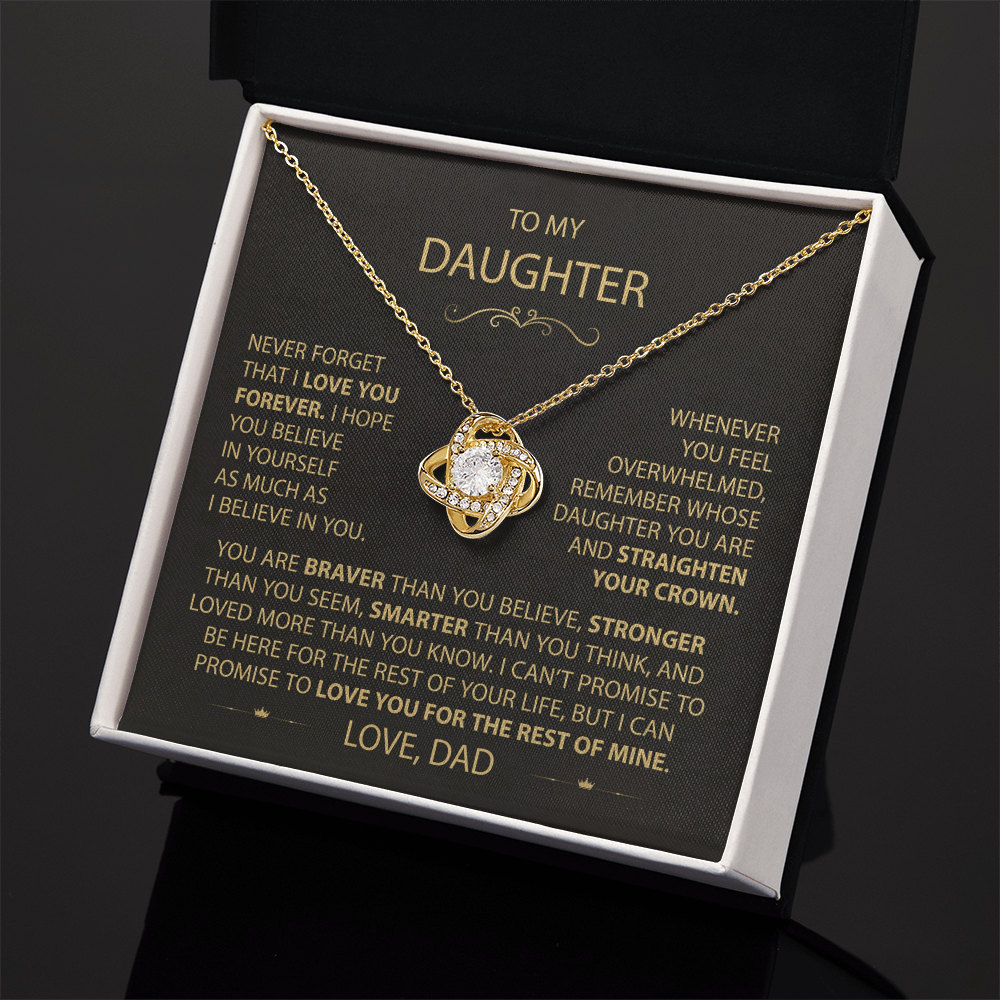 To My Daughter - Love Dad - Beautiful Gift Set - Love Knot Necklace -DLK002