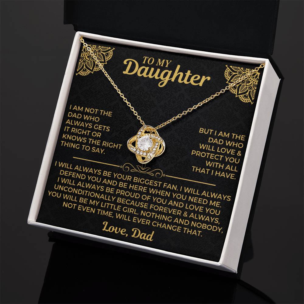 To My Daughter - Love Dad - Beautiful Gift Set - Love Knot Necklace -DLK004