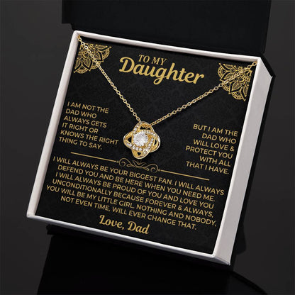To My Daughter - Love Dad - Beautiful Gift Set - Love Knot Necklace -DLK004