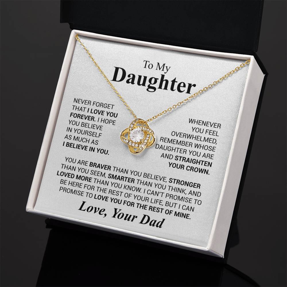 To My Daughter - Love Dad - Beautiful Gift Set - Love Knot Necklace -DLK023