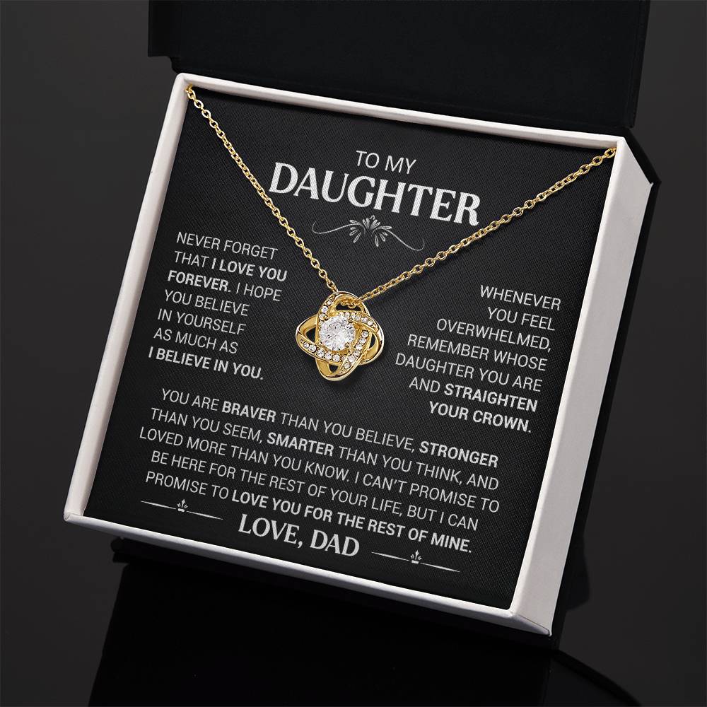 To My Daughter - Love Dad - Beautiful Gift Set - Love Knot Necklace -DLK013