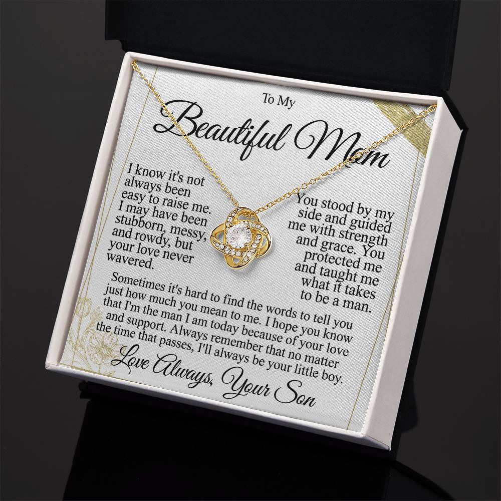 To My Mom - Beautiful Gift Set - Love Knot Necklace -MLK004