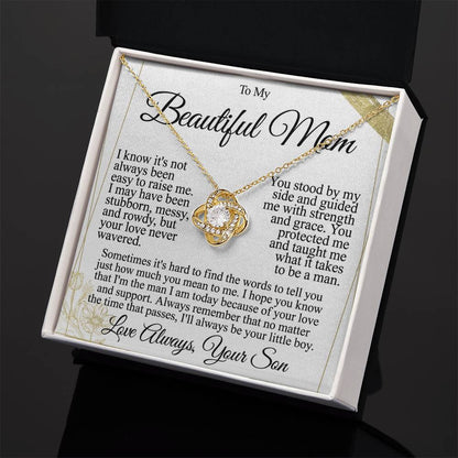 To My Mom - Beautiful Gift Set - Love Knot Necklace -MLK004