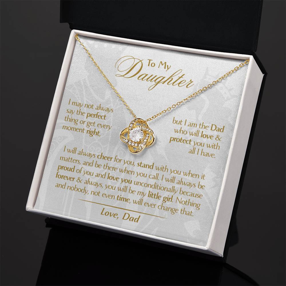 To My Daughter - Love Dad - Beautiful Gift Set - Love Knot Necklace -DLK006