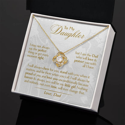 To My Daughter - Love Dad - Beautiful Gift Set - Love Knot Necklace -DLK006