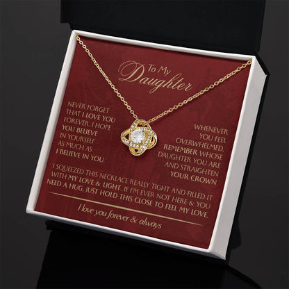 To My Daughter - Love Dad - Beautiful Gift Set - Love Knot Necklace -DLK005