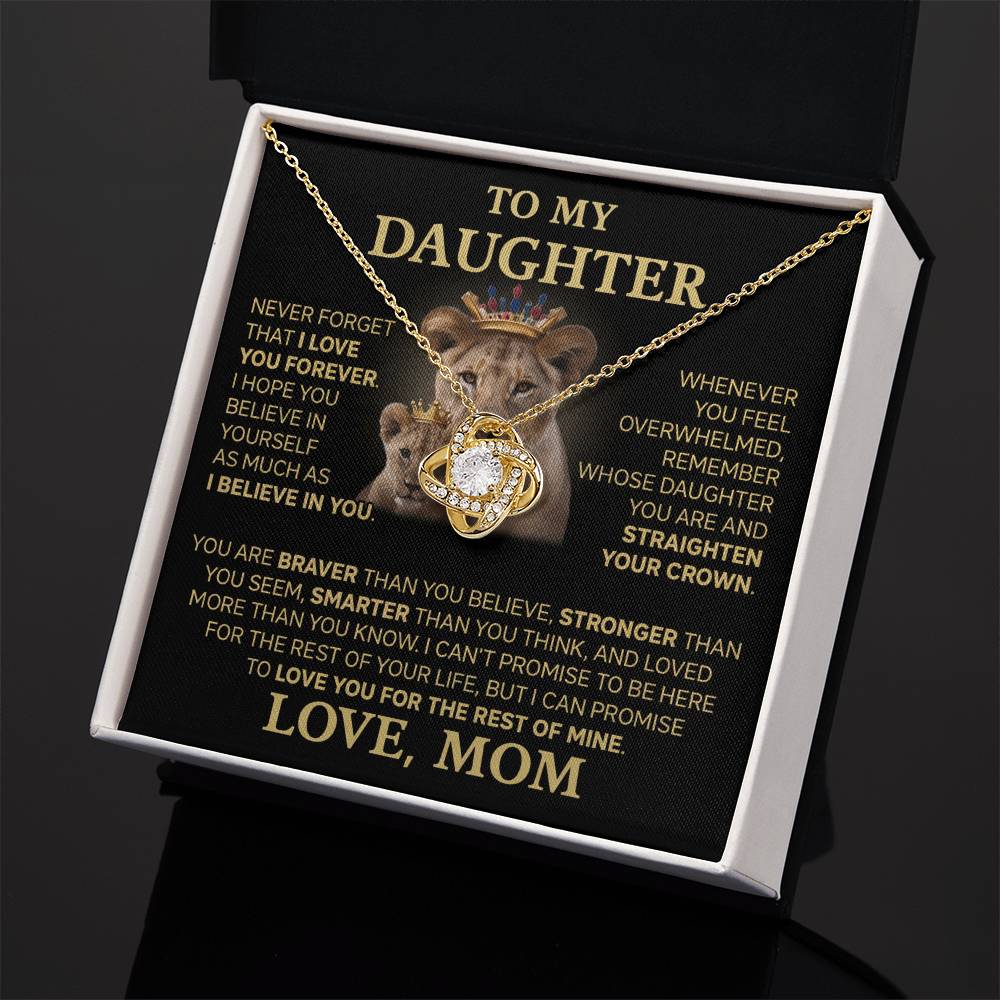 To My Daughter - Love Dad - Beautiful Gift Set - Love Knot Necklace -DLK015