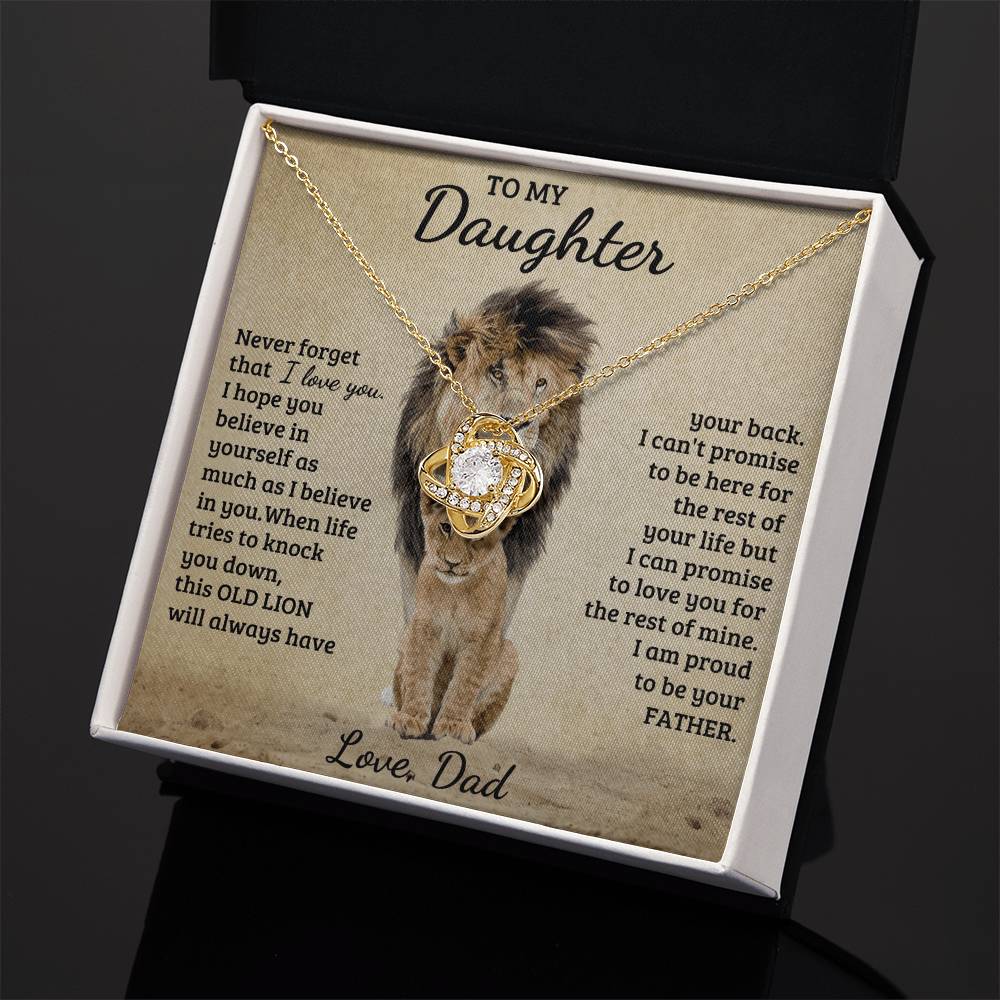 To My Daughter - Love Dad - Beautiful Gift Set - Love Knot Necklace -DLK018
