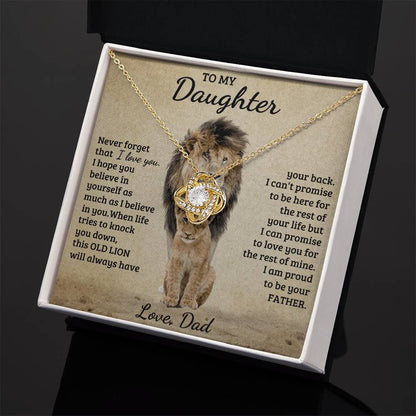 To My Daughter - Love Dad - Beautiful Gift Set - Love Knot Necklace -DLK018