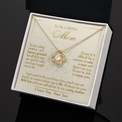 To My Mom - Beautiful Gift Set - Love Knot Necklace -MLK001