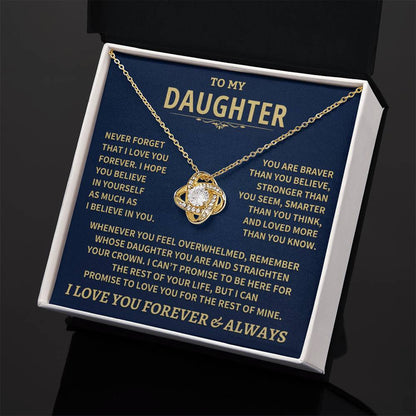 To My Daughter - Love Dad - Beautiful Gift Set - Love Knot Necklace -DLK007