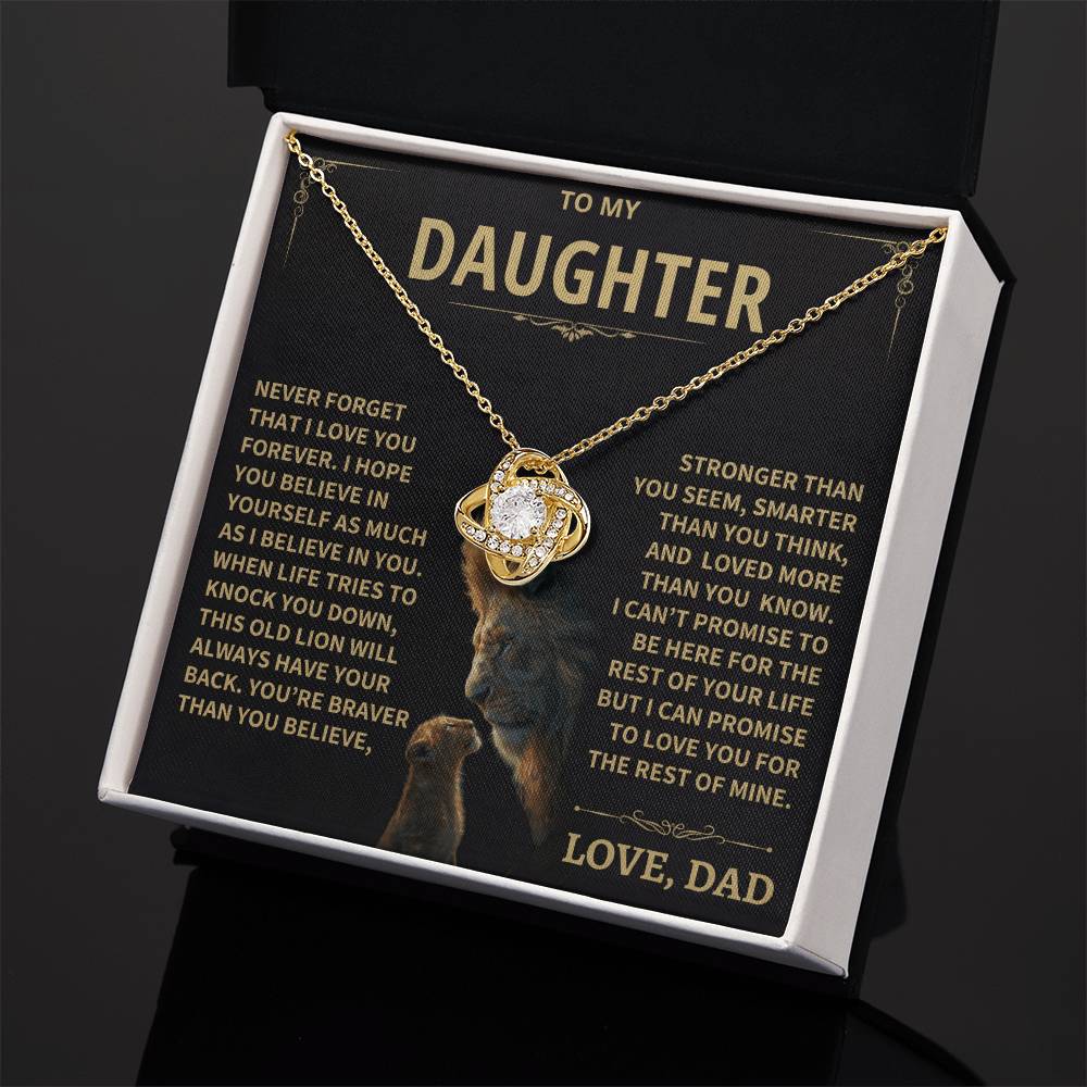 To My Daughter - Love Dad - Beautiful Gift Set - Love Knot Necklace -DLK009