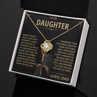 To My Daughter - Love Dad - Beautiful Gift Set - Love Knot Necklace -DLK009