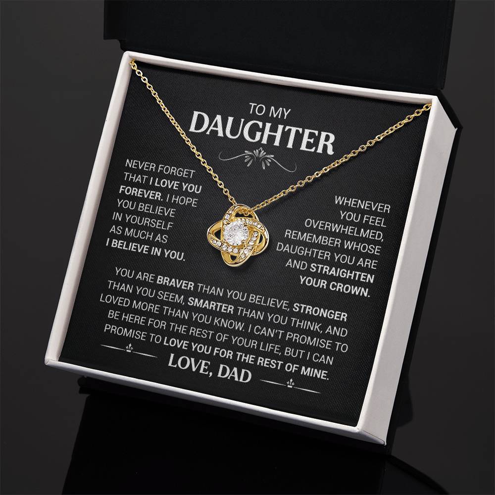To My Daughter - Love Dad - Beautiful Gift Set - Love Knot Necklace -DLK008