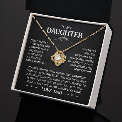 To My Daughter - Love Dad - Beautiful Gift Set - Love Knot Necklace -DLK008