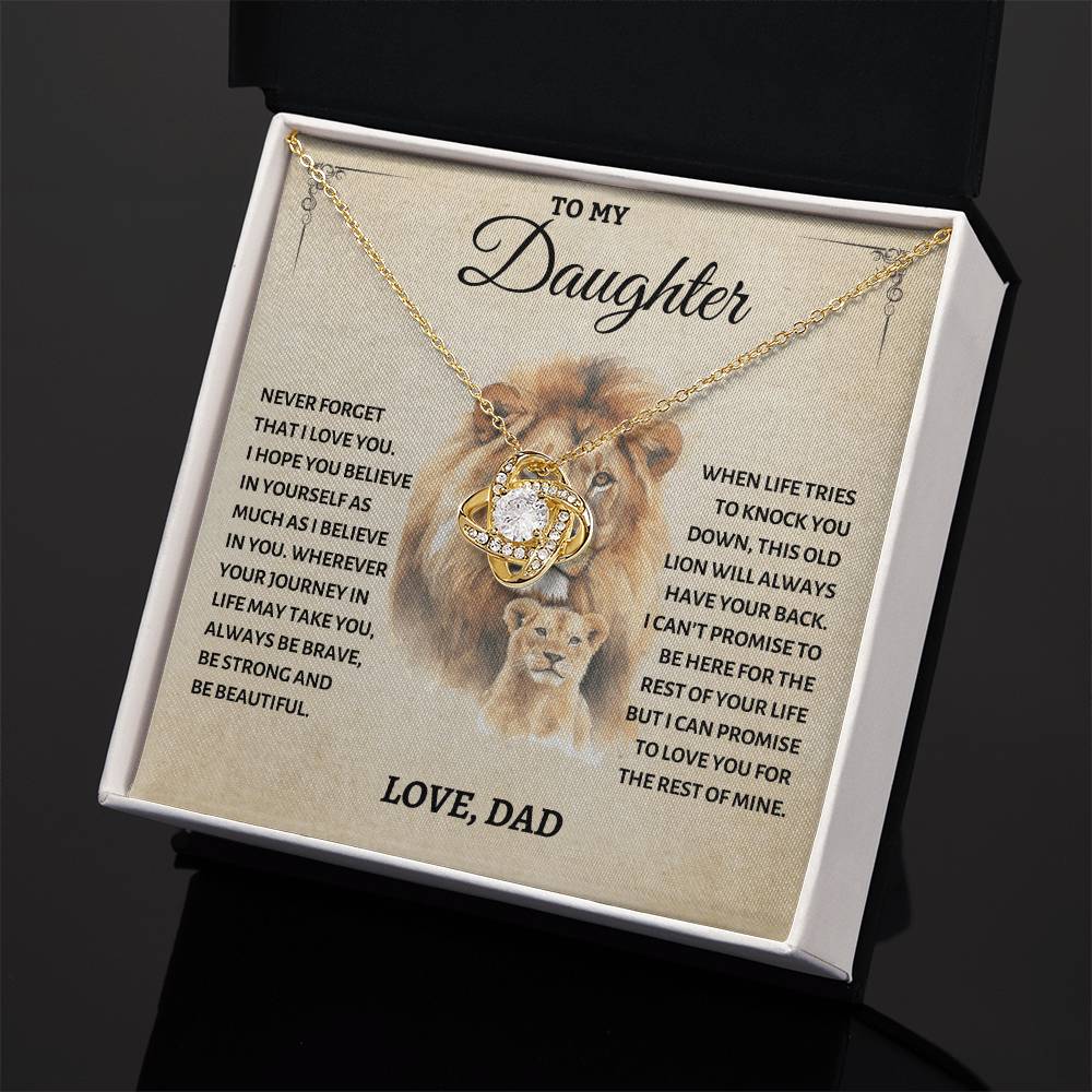 To My Daughter - Love Dad - Beautiful Gift Set - Love Knot Necklace -DLK011