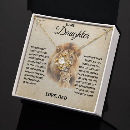 To My Daughter - Love Dad - Beautiful Gift Set - Love Knot Necklace -DLK011