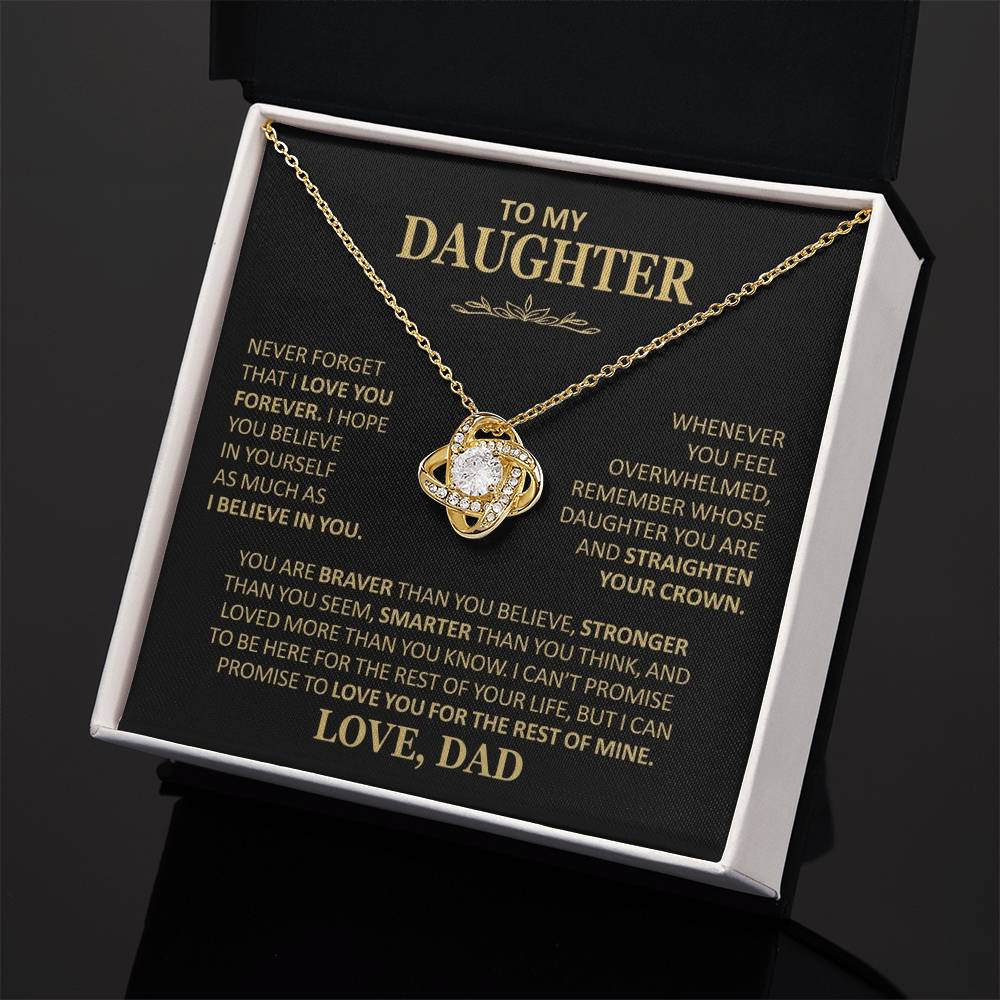 To My Daughter - Love Dad - Beautiful Gift Set - Love Knot Necklace -DLK020