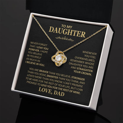 To My Daughter - Love Dad - Beautiful Gift Set - Love Knot Necklace -DLK020