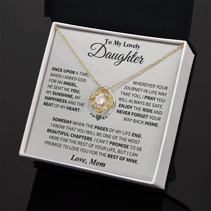 To My Daughter - Love Dad - Beautiful Gift Set - Love Knot Necklace -DLK012