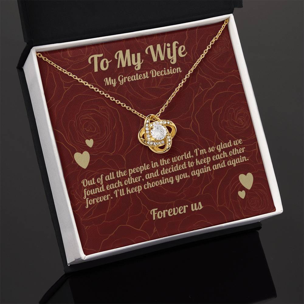To My Wife - Beautiful Gift Set - Love Knot Necklace - WLKL003