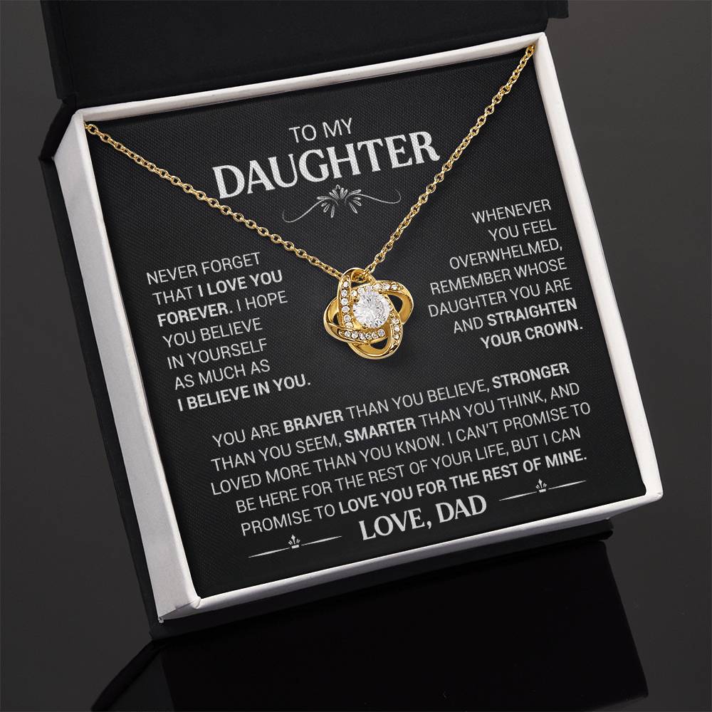 To My Daughter - Love Dad - Beautiful Gift Set - Love Knot Necklace -DLK013