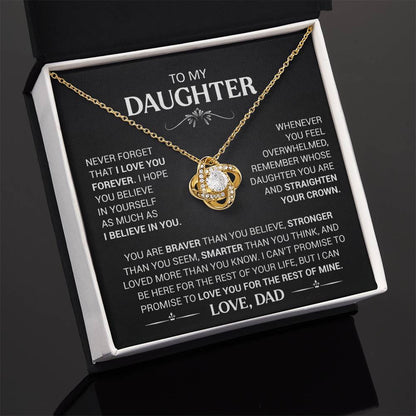 To My Daughter - Love Dad - Beautiful Gift Set - Love Knot Necklace -DLK013