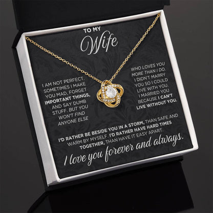 To My Wife - Beautiful Gift Set - Love Knot Necklace - WLKL006