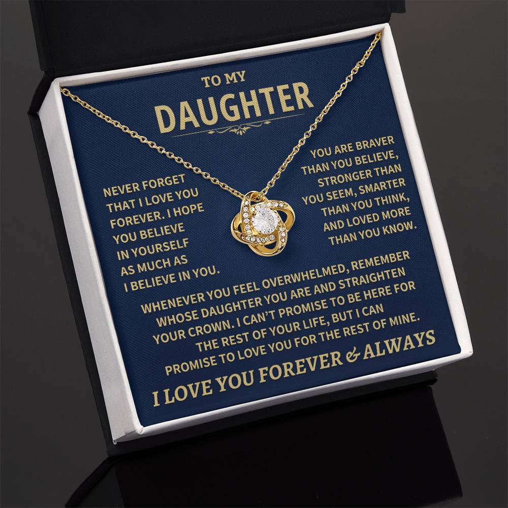 To My Daughter - Love Dad - Beautiful Gift Set - Love Knot Necklace -DLK007