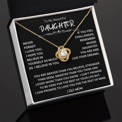 To My Daughter - Love Dad - Beautiful Gift Set - Love Knot Necklace -DLK014