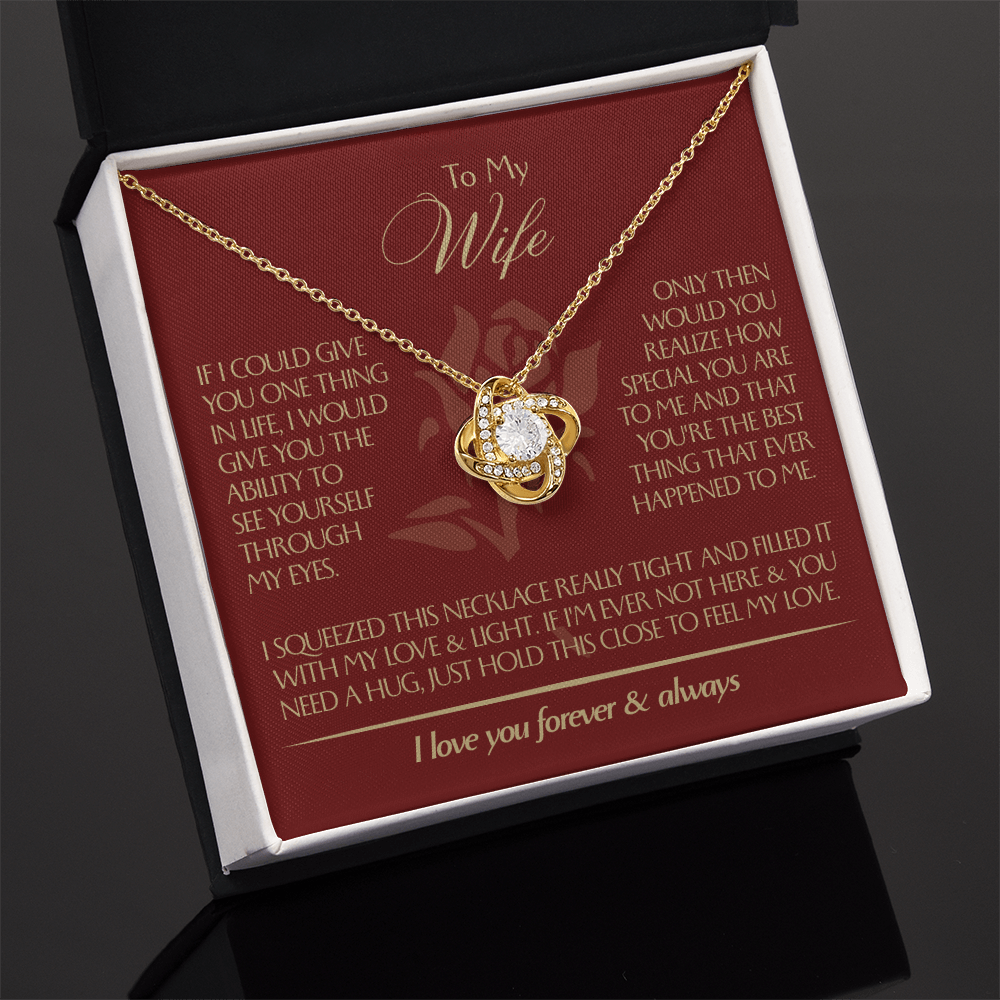To My Wife - Beautiful Gift Set - Love Knot Necklace - WLKL001