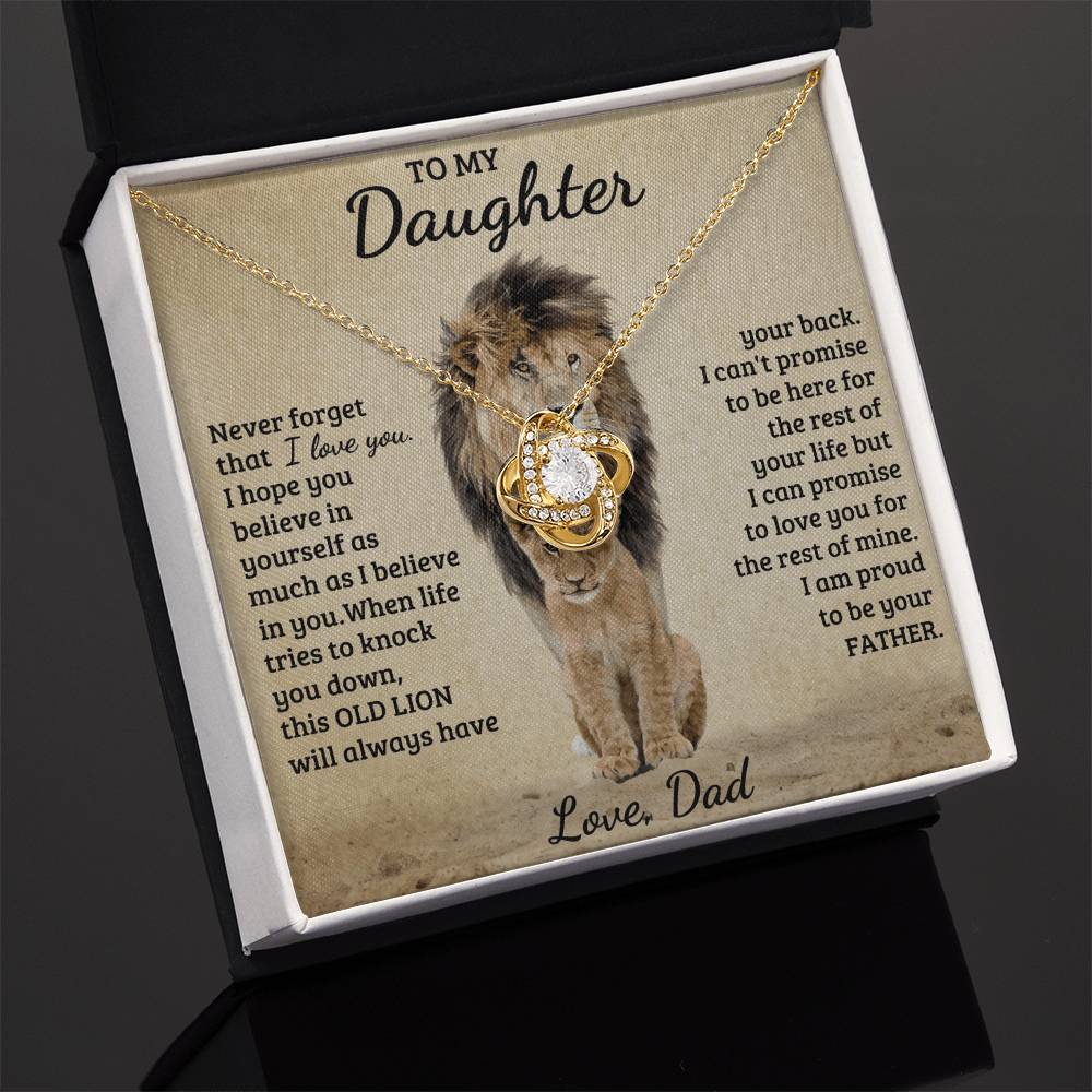 To My Daughter - Love Dad - Beautiful Gift Set - Love Knot Necklace -DLK018