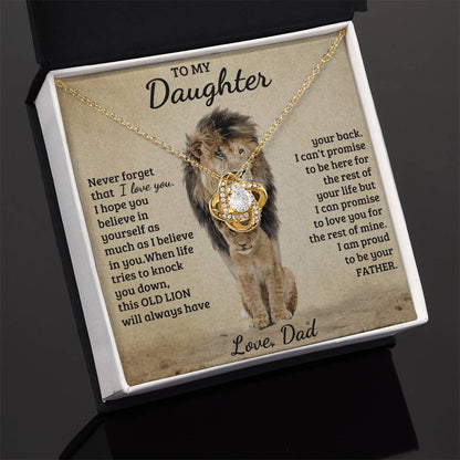 To My Daughter - Love Dad - Beautiful Gift Set - Love Knot Necklace -DLK018