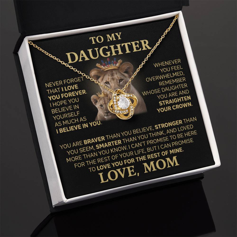 To My Daughter - Love Dad - Beautiful Gift Set - Love Knot Necklace -DLK015
